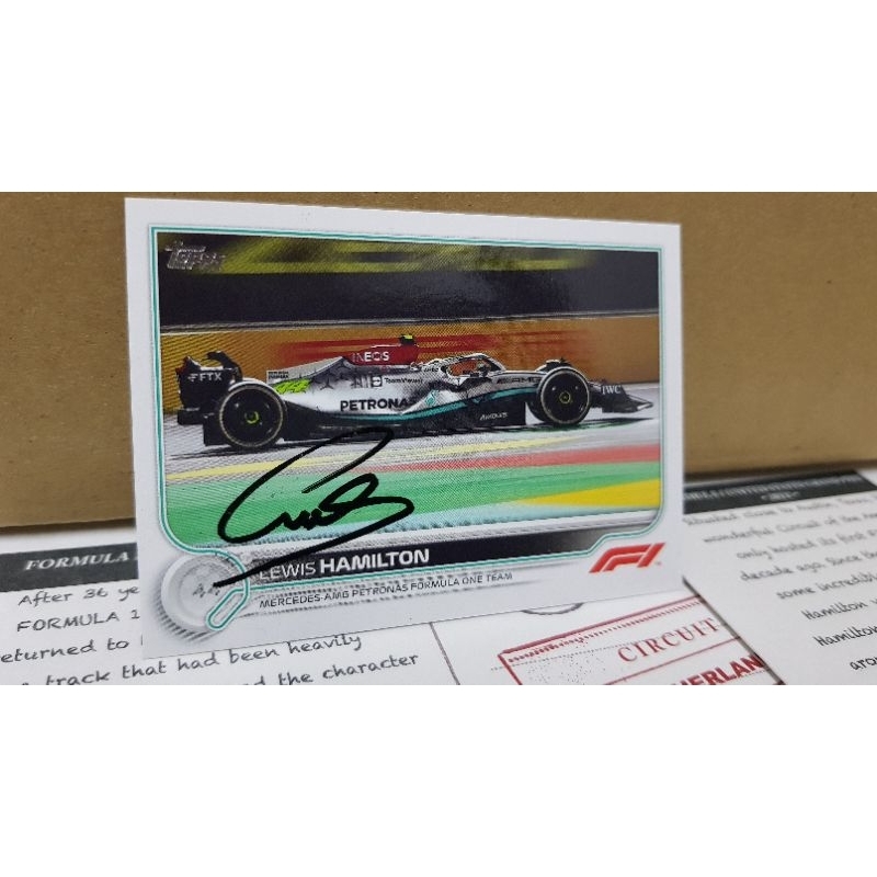 Mercedes AMG F1 Lewis Hamilton 親筆簽名 Topps