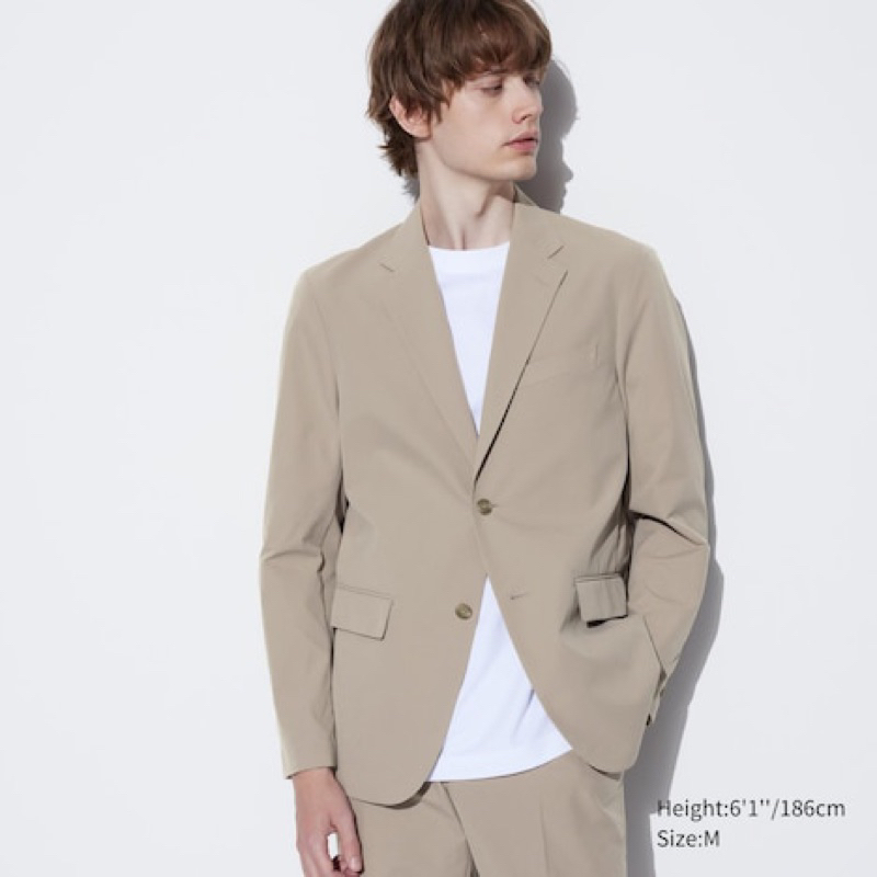 uniqlo 卡其色 輕量 輕薄 西裝外套 男 XL碼