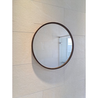 玄關鏡 穿衣鏡 簡約 壁掛鏡 實木 圓框 圓形鏡子 化妝鏡浴室鏡 圓鏡 裝飾鏡