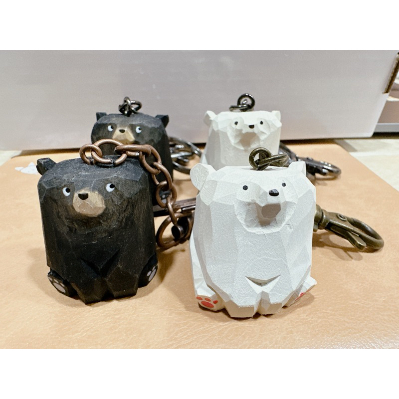 木雕熊熊鑰匙圈-台灣黑熊.北極熊鑰匙圈.木雕.交換禮物