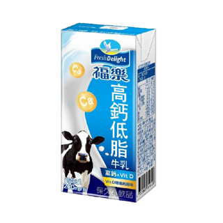 福樂-高鈣低脂保久乳200ML 一組6罐60元