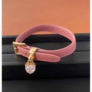 真皮皮革 粉色手環/ pink / 粉色 / 時尚手環