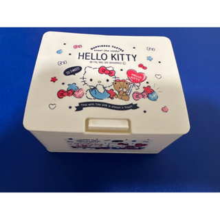 三麗鷗 kitty 日本商品 按壓式小物盒 小物分裝盒 可愛收納盒 棉花棒盒 飾品盒 化妝棉盒 彈蓋文具 凱蒂貓(白款）
