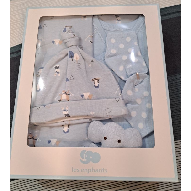 (全新) 麗嬰房 新生兒蝴蝶裝禮盒 淺藍色