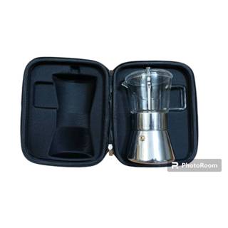 【有發票】仙德曼 旅用咖啡玻璃摩卡壺 (附收納袋) 240ml CF241