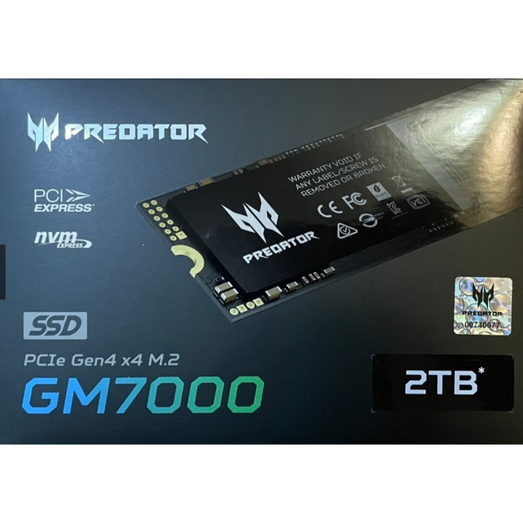 Acer Predator GM7000 2TB M.2 Gen4 SSD固態硬碟