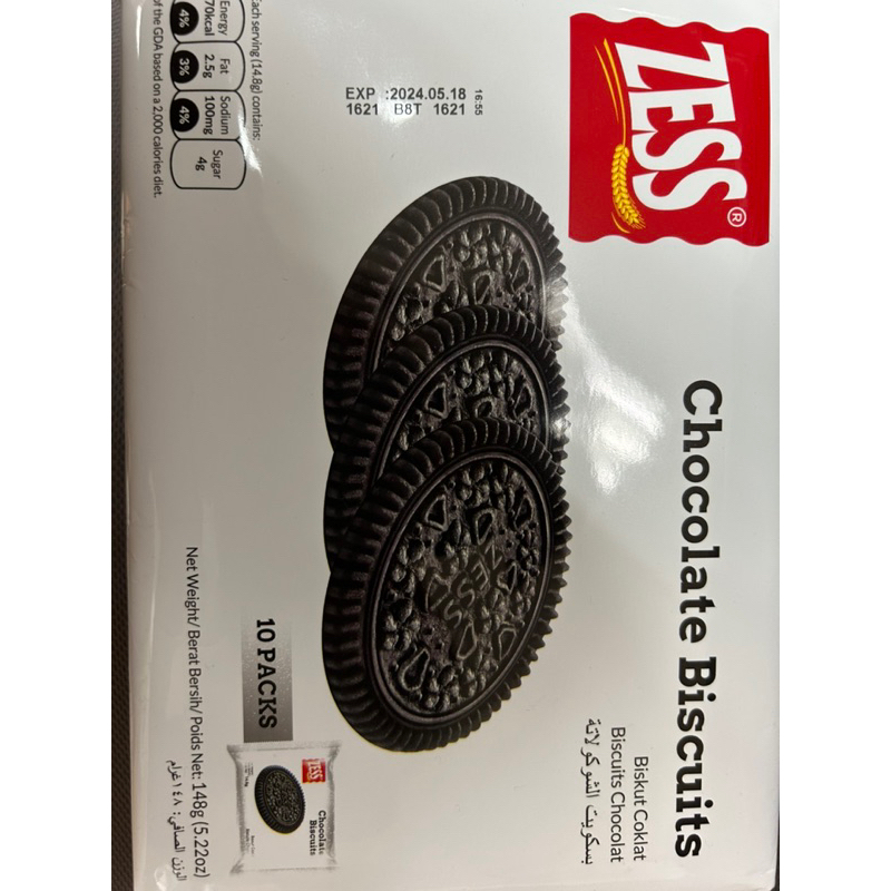 【ZESS】巧克力餅乾 148g  (有效期限:2024.05.18) 現貨