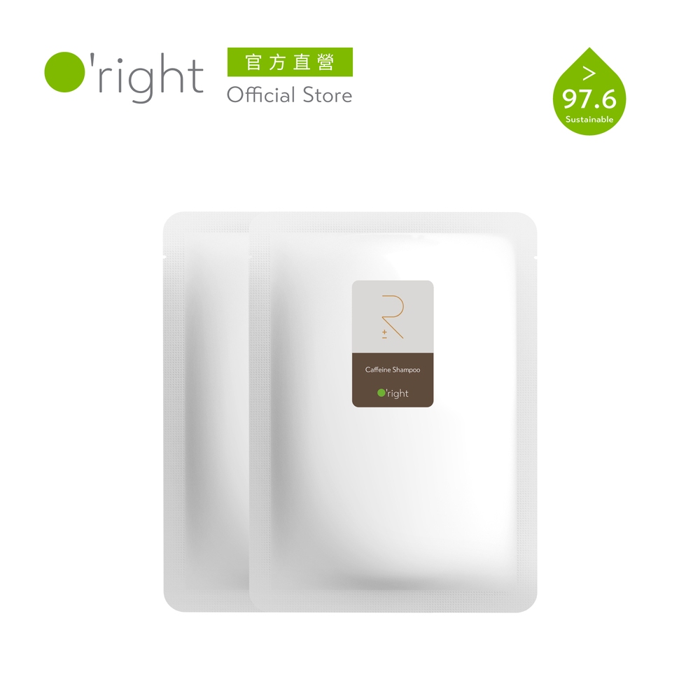 O'right 歐萊德 咖啡因洗髮精補充包(600mLx2包/組) 致贈 歐萊德續行杯 環保包 問題頭皮、一般髮質 養護