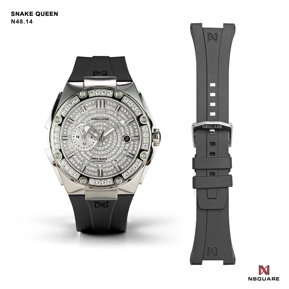 【WANgT】NSQUARE Dazz系列 施華洛世奇水晶 光輝璀璨 單眼星辰機芯機械錶 39mm 紳士銀 N48.14