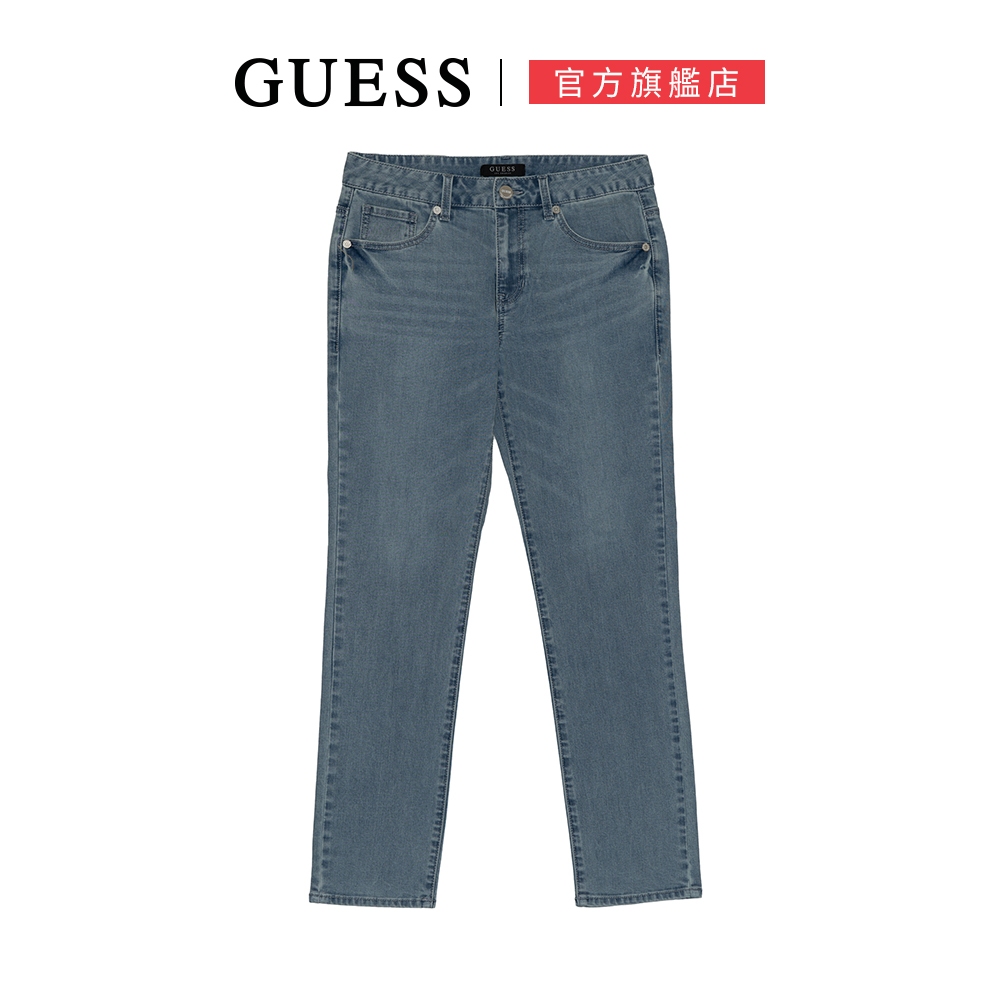 【GUESS】休閒水洗牛仔褲-淺藍