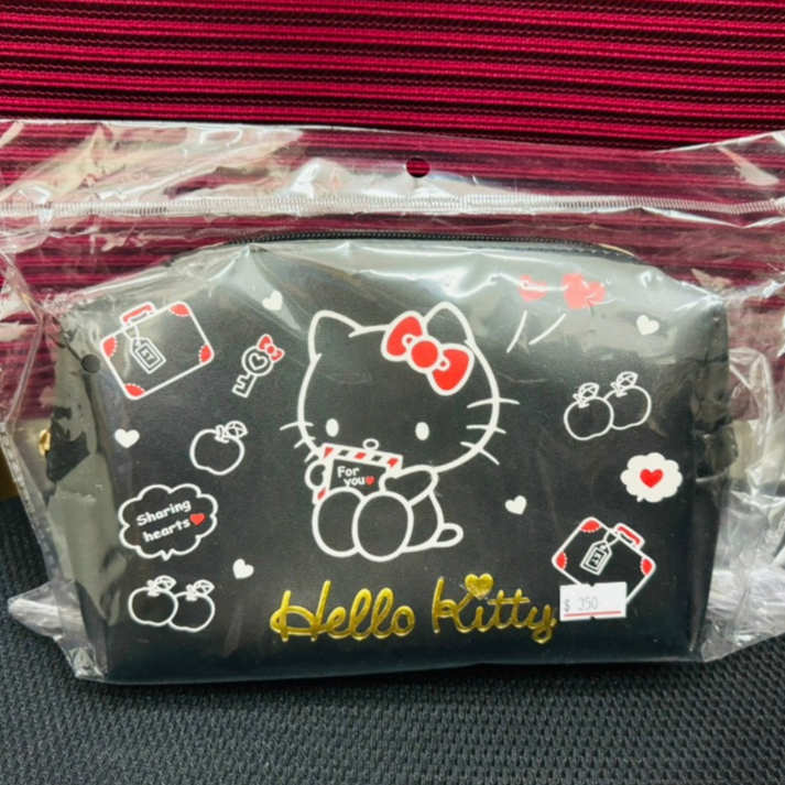 【卡通聯名周邊】 Hello Kitty 凱蒂貓 後背包組 化妝包 收納包 包包 禮物 卡通包 質感黑 交換禮物 伴手禮