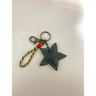 💕💕☆Y.C.☆Shop 手工牛皮 鑰匙圈 吊飾 字母 客製化設計 莫蘭迪藍色星星🌟