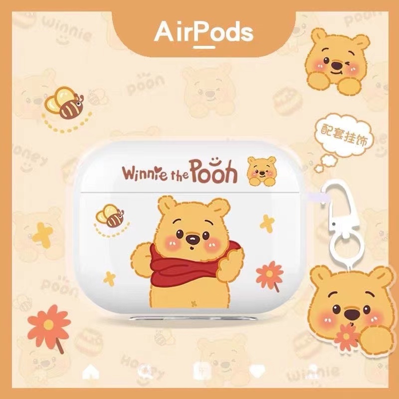 Pooh小熊維尼airpods pro 2 保護套 防摔 airpods 1代 2代 3代 pro 保護套 透明 耳機套
