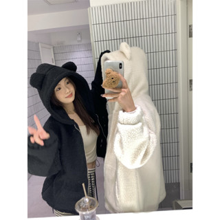 【太妮絲S475】現貨 韓系 冬季 可愛耳朵 仿羊羔毛 外套 連帽 麂皮絨內裡 小熊外套