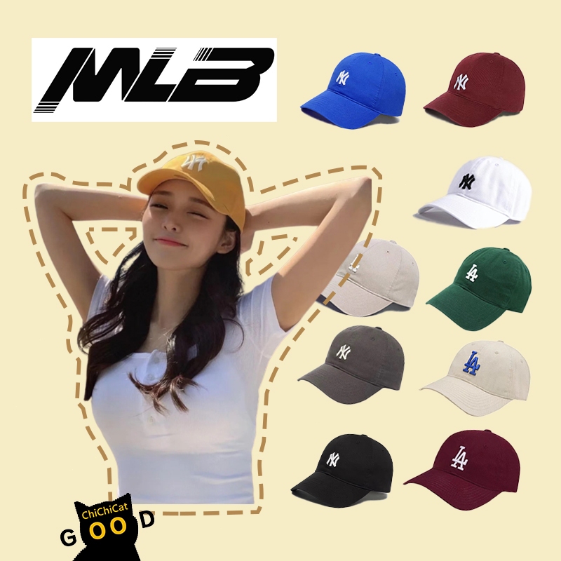 【ChiChiCat】韓國MLB 老帽 小/大logo LA帽/NY帽 水洗款 軟頂 洋基帽 鴨舌帽 復古帽 遮陽帽