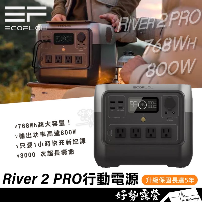 《🔥再10%蝦幣》ECOFLOW River 2 PRO 行動電源【好勢露營】隨身行動電池 儲能電源 戶外電源