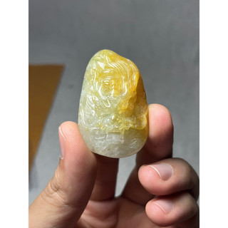 早期收藏老料冰透蜜糖黃金黃黃翡翡翠玉雕藝術祥龍龍頭龍在胸前代表權威領導力福澤平安玉墜玉佩吊墜墜子