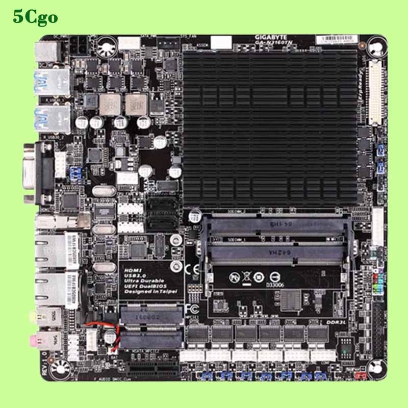 5Cgo.【含稅】 Gigabyte/技嘉GA-N3160TN主機板 4核處理器 雙網口六串口 板載DC LVDS