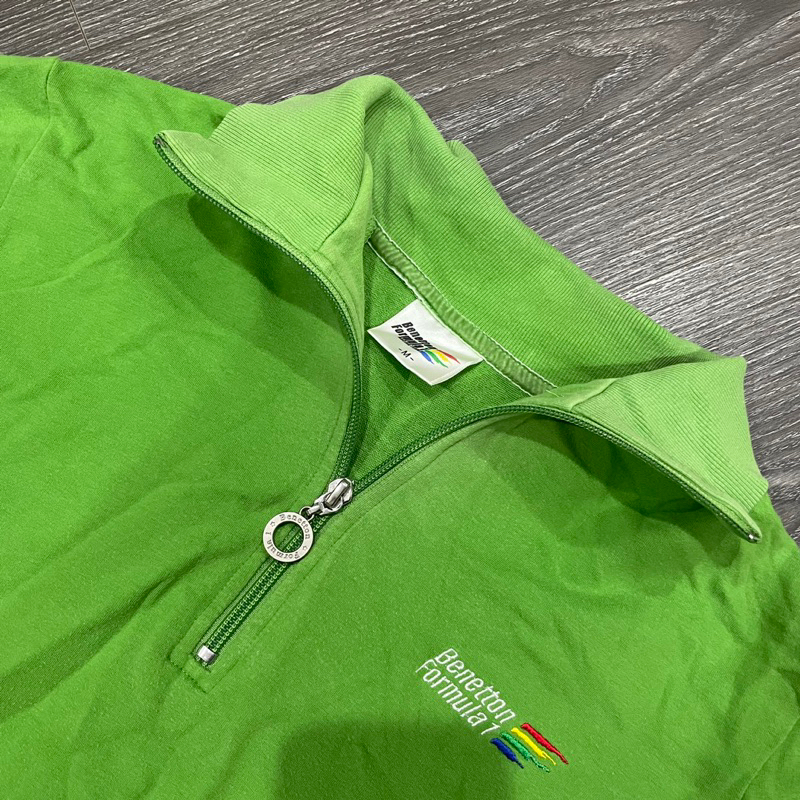 Benetton Formula 1綠色長袖polo衣 /賽車風女生上衣/benetton formula 1二手上衣