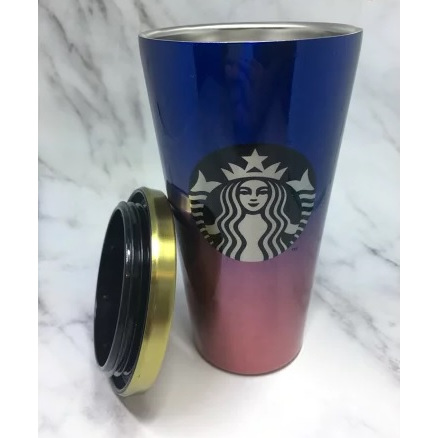 星巴克 Starbucks 彩色漸層 藍紫 2016 吸管杯 冰壩杯 不鏽鋼 正品購買