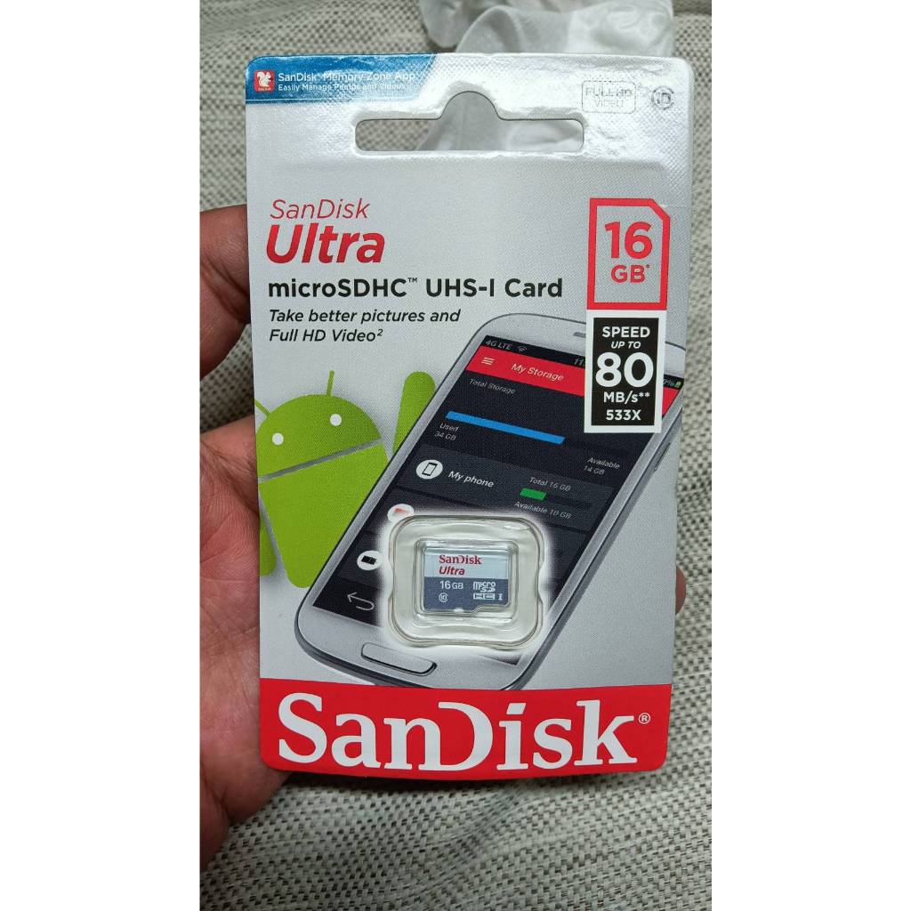全新行車紀錄器監視器CCD數位相機SanDisk Ultra microSDHC UHS-I Card 16GB 記憶卡