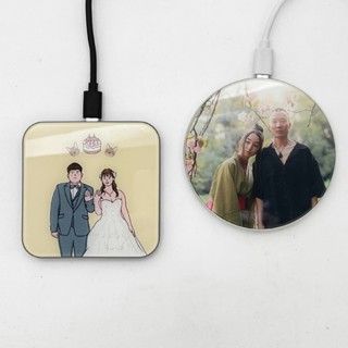 【客製】15W快充無線充電盤 來圖客製 生日禮物 檢驗局認證 智慧分配電流保護電池不傷手機 手繪圖需另外收費 詳情私訊