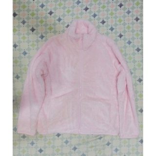 全新，（XL)粉色立領珊瑚絨毛絨刷毛外套