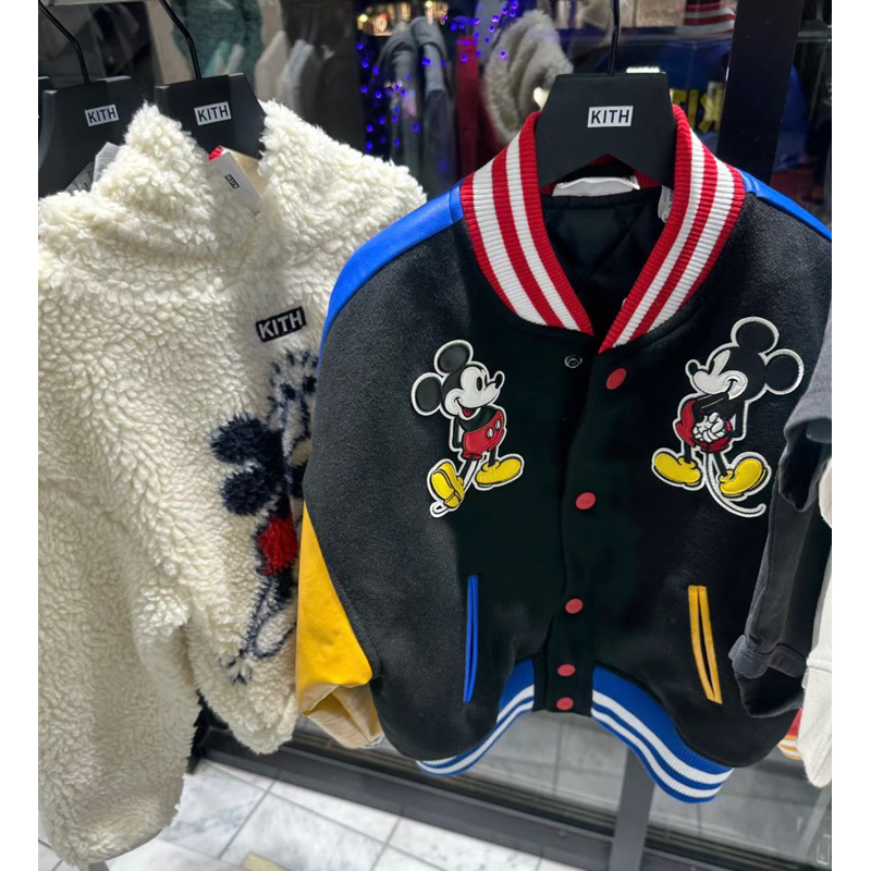 童裝 kith 米奇色塊拼接 棒球外套 Disney x Kith Kids for #Mickey &amp; Friends