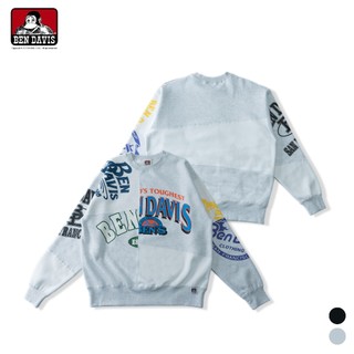 BEN DAVIS FRANKEN CREW SWEAT 不規則拼接 撞色 大學T 2色