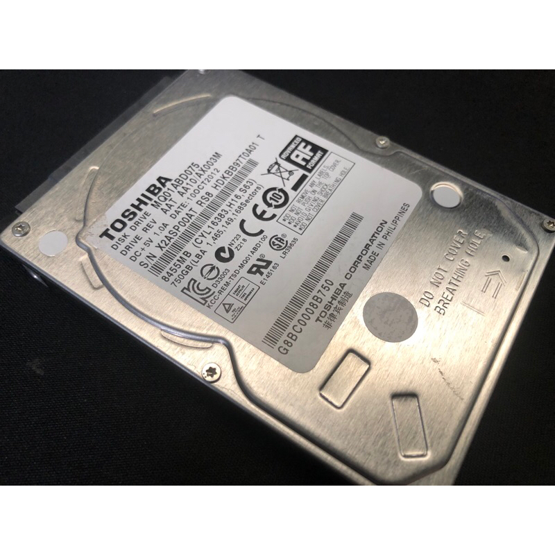 二手良品，東芝，750G，2.5吋硬碟