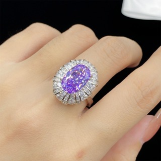 燦爛 巴西 天然 3克拉 蛋面 紫水晶 925銀 戒指 套組 項鏈 項鍊 水晶 可調式戒圍19004