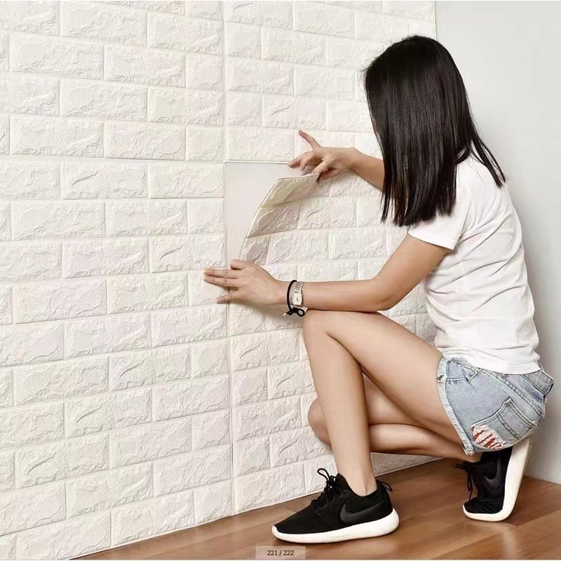 新品70*77公分大張 3D立體壁貼 磚紋壁貼 自黏牆壁 壁紙 仿壁磚 防撞 防水 背景牆