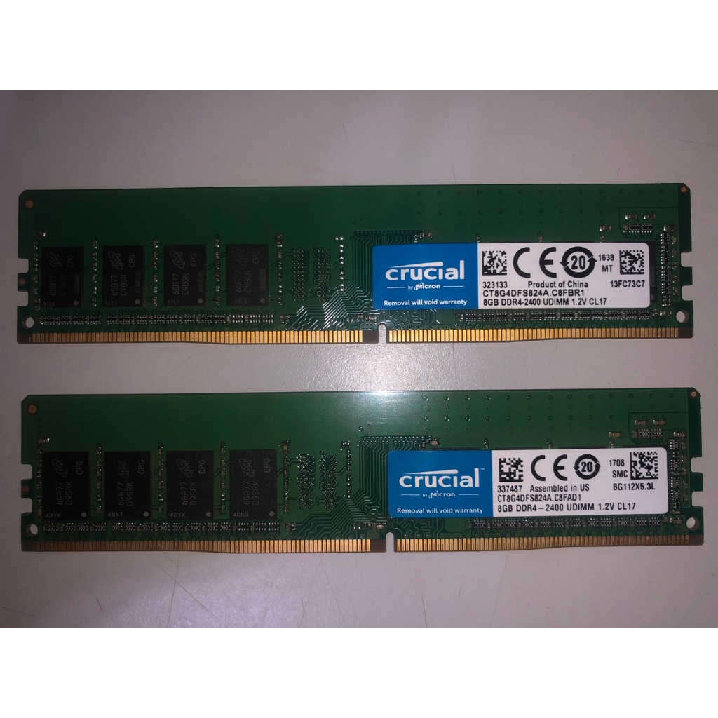 美光 DDR4 2400 8G 單面