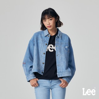 Lee 寬鬆牛仔外套 女 淺藍洗水 MODERN LB314020356