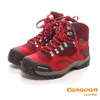 【Caravan】日本製 原廠貨 女 中筒防水 3E寬楦/登山鞋/郊山鞋/旅行 紅(C1 02S)
