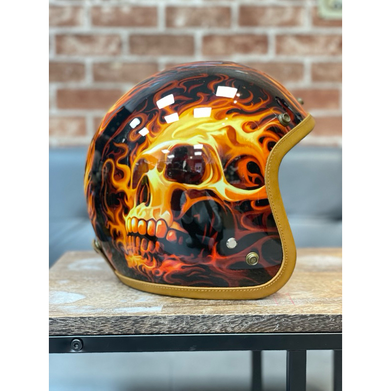【Biker Shop】庫存出清⛑️IRONKING HELMET手繪安全帽✨火骷髏✨