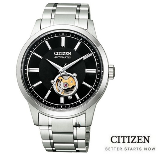 CITIZEN 星辰 經典開芯 限量機械錶 NB4020-96E 黑