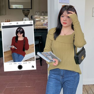 CCGIRL中大尺碼 優雅絕美小心機針織一字肩領長毛衣-共2色-適L～4L《 F097》大尺碼女裝 中大尺碼上衣