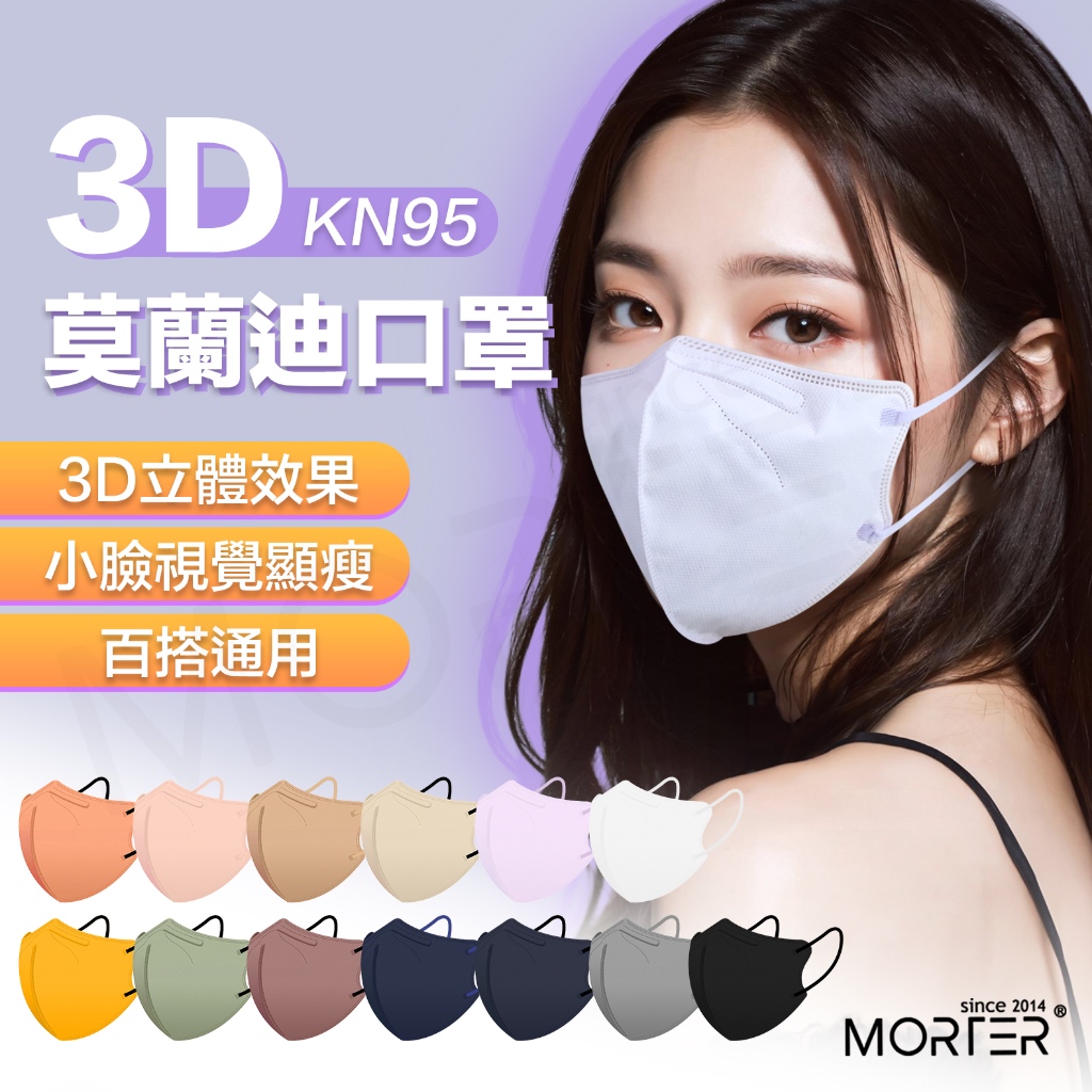 『韓版KN95-下殺1元』明星同款 獨立包裝 蝶形9D立體 莫蘭迪色 口罩 魚型口罩 3D口罩 韓國口罩 防飛沫 防花妝