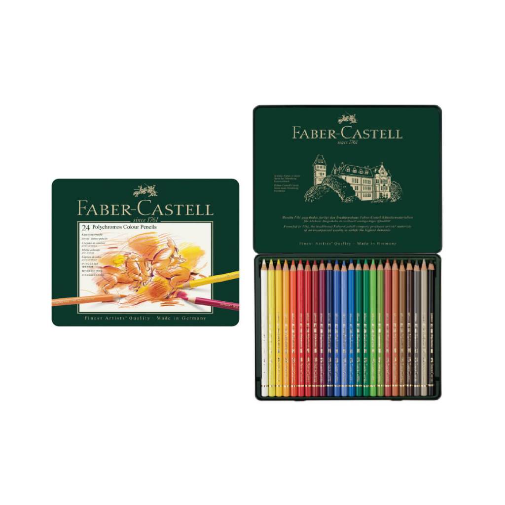 【時代中西畫材】德國 Faber-Castell 輝柏 綠色藝術家級 油性色鉛筆 24/36/60色 鐵盒裝
