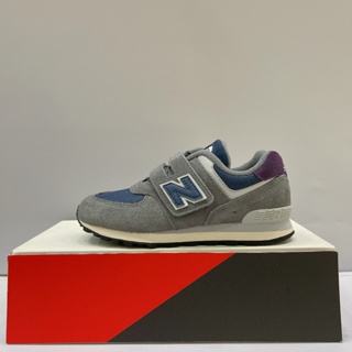 New Balance 574 中童 深灰色 麂皮 寬楦 復古 運動 休閒鞋 PV574KGN