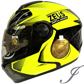 瑞獅 ZEUS 811 AL39 珍珠黑螢光黃 全罩安全帽 內襯全可拆