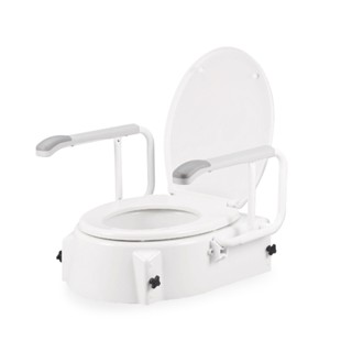 【馬桶增高器】歐式馬桶增高器 - 可調式扶手靠背款，適合老人術後及孕產婦使用的加高墊座椅，最大荷重120kg