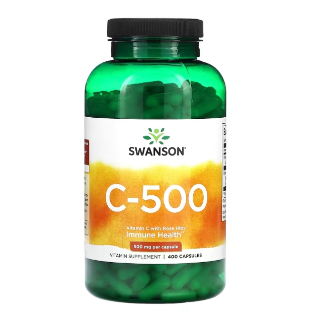 美國代購 Swanson C-500 維生素C 玫瑰果 維生素C500 500mg 維他命C 400顆膠囊