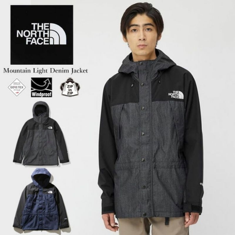 全新日本限定The north face NP12032 丹寧黑(絕版款)GORE-TEX 尺寸XL。