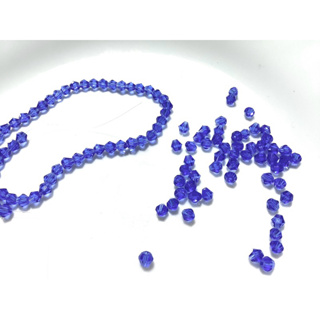 DIY 飾品 項鍊 手鍊 裝飾 水晶玻璃珠 淡寶藍 孔雀藍 雙尖珠 琉璃珠 玻璃珠 3-4mm $29/50顆 起