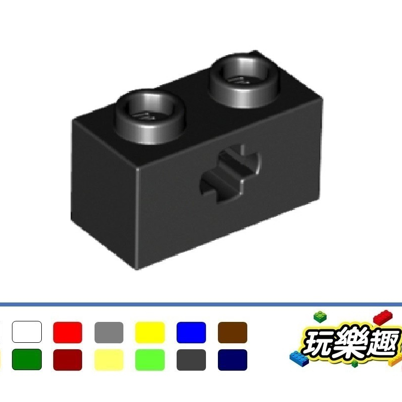 玩樂趣 LEGO樂高 32064  1X2 With Cross Hole 科技磚 二手零件 2D30G