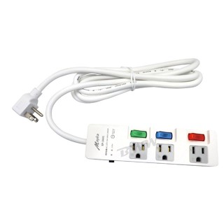 【明家Mayka】SP-3441 3孔3開3插6尺 防雷 延長線 6尺/9尺 (平貼插頭 電腦線 獨立開關 過載斷電)