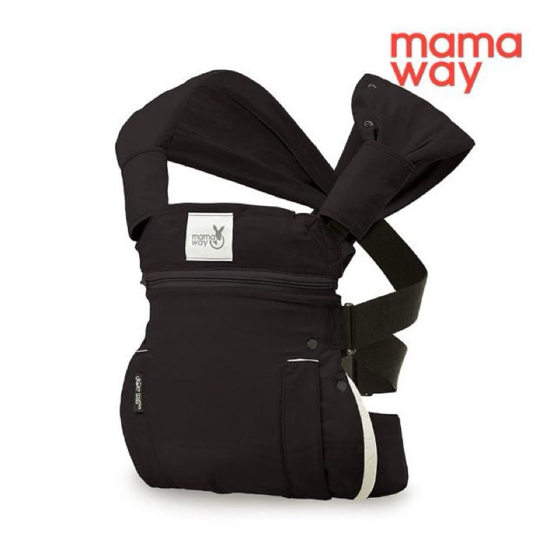 全新mamaway 4D環抱式嬰兒背帶二代-黑色