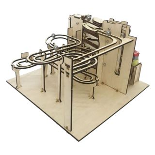 雲霄飛車木質DIY軌道滾珠 親子互動遊戲 3D立體拼圖玩具 軌道滾珠拼圖 科學玩具 交換禮物